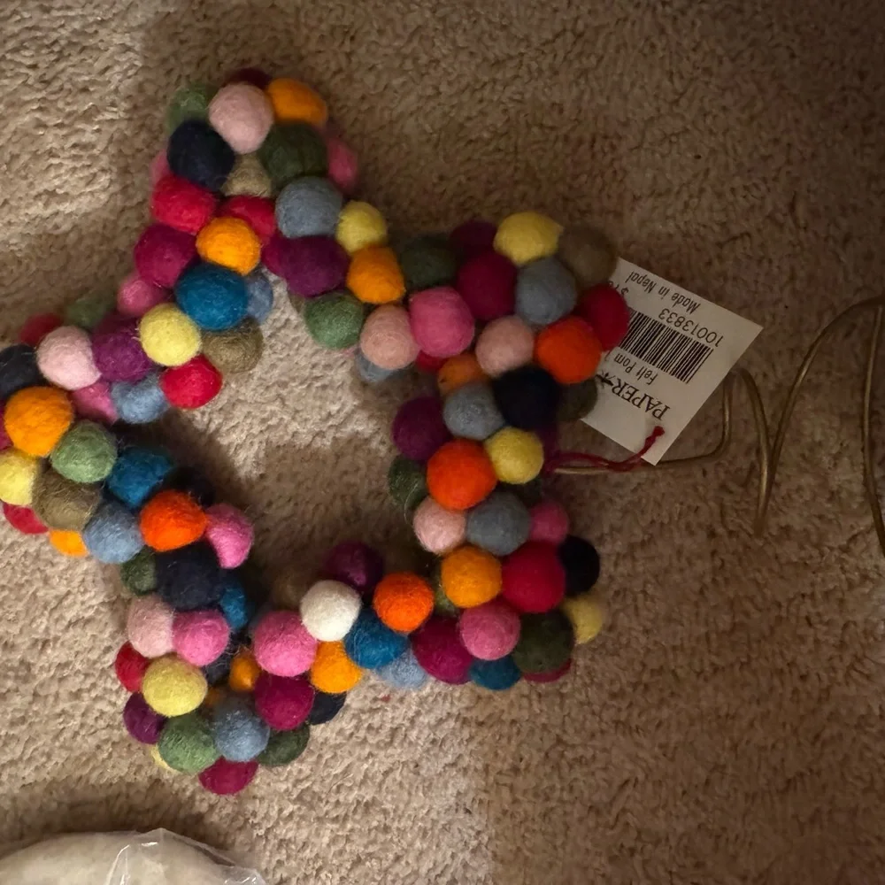 Colorful Felt Ball Star Ornament Paper Source